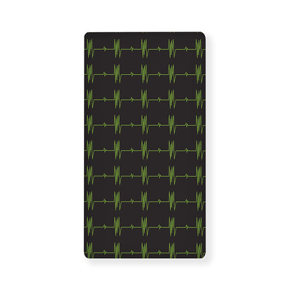 Green Heartbeat Pattern Print Baby Crib Sheet
