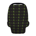 Green Heartbeat Pattern Print Baby Seat Cover