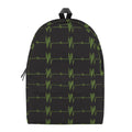 Green Heartbeat Pattern Print School Backpack