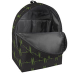 Green Heartbeat Pattern Print Backpack