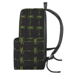 Green Heartbeat Pattern Print Backpack