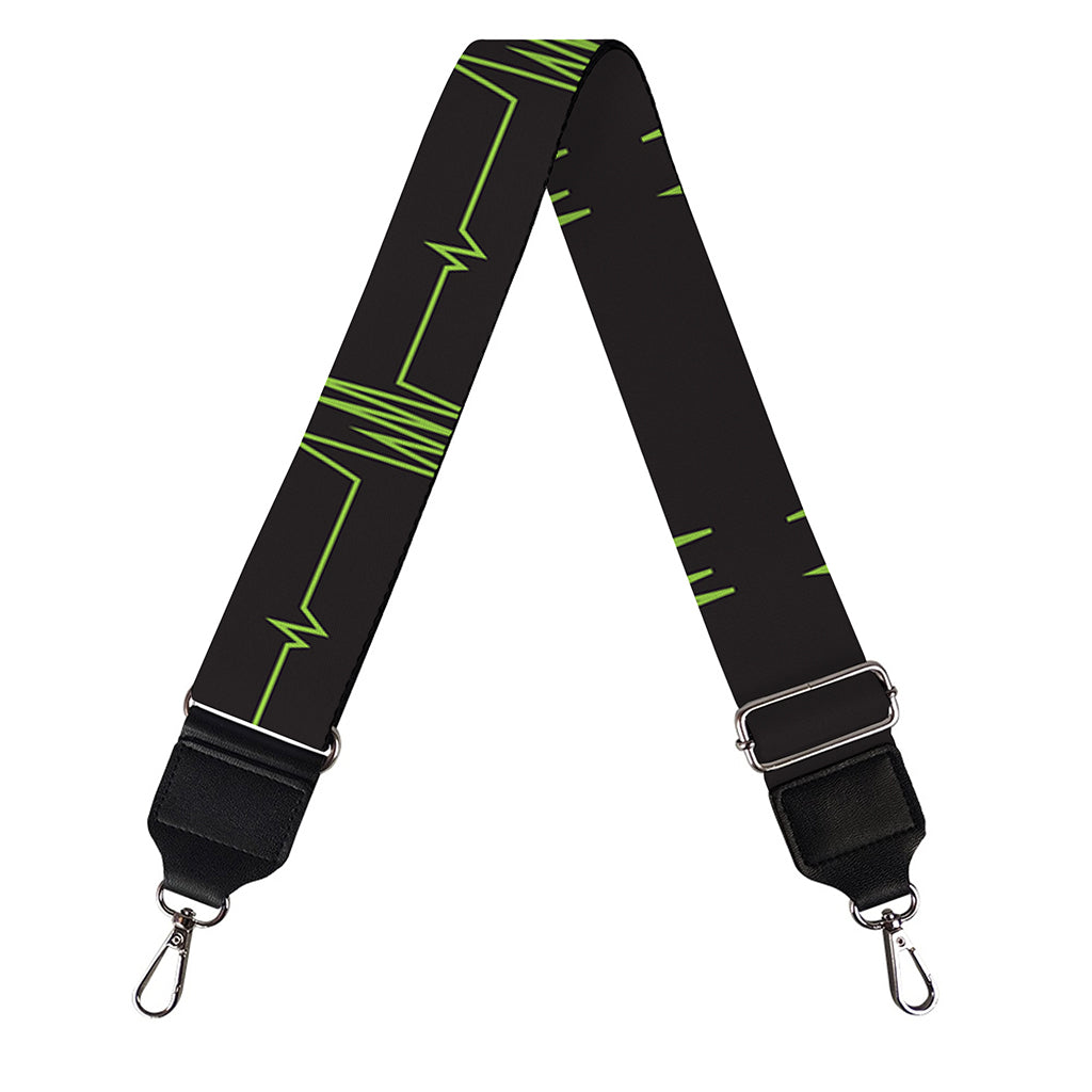 Green Heartbeat Pattern Print Bag Strap