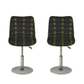 Green Heartbeat Pattern Print Bar Stool Covers