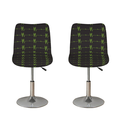 Green Heartbeat Pattern Print Bar Stool Covers