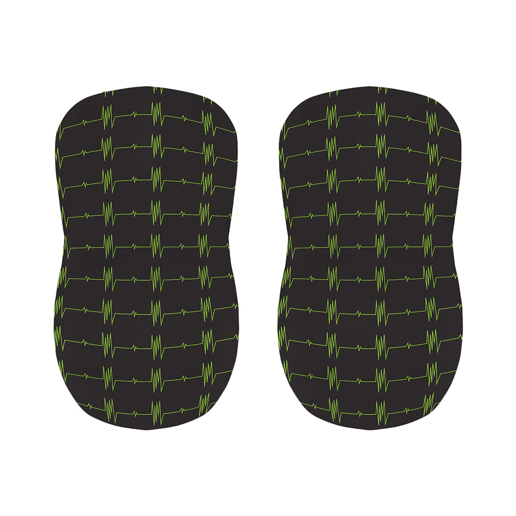 Green Heartbeat Pattern Print Bar Stool Covers
