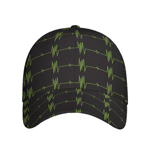 Green Heartbeat Pattern Print Baseball Cap