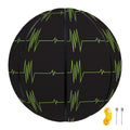 Green Heartbeat Pattern Print Basketball