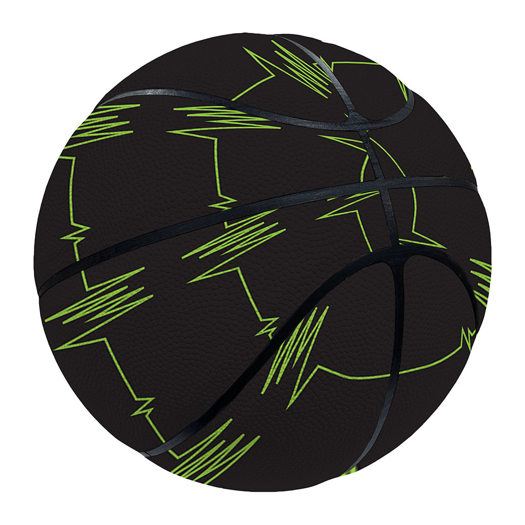 Green Heartbeat Pattern Print Basketball