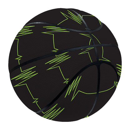Green Heartbeat Pattern Print Basketball