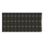 Green Heartbeat Pattern Print Beach Towel