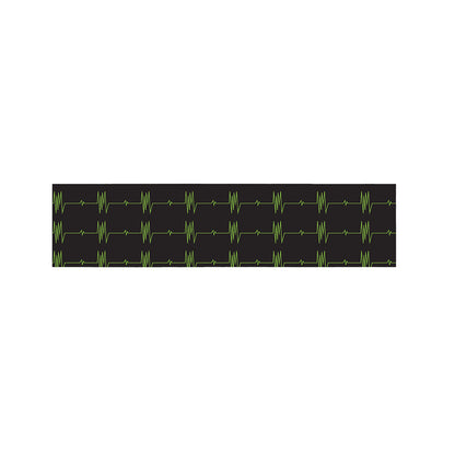 Green Heartbeat Pattern Print Bed Runner