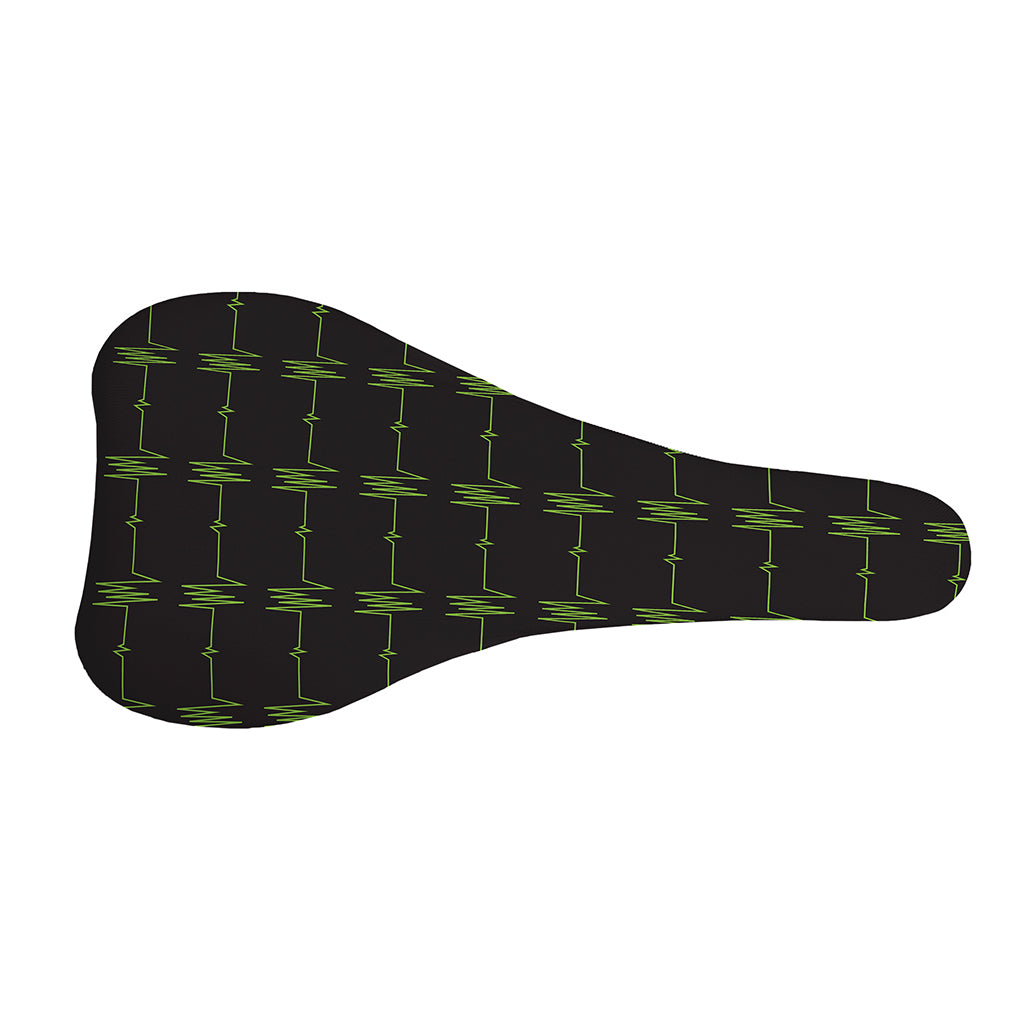 Green Heartbeat Pattern Print Bicycle Seat Cover