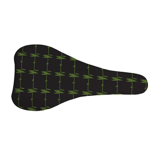 Green Heartbeat Pattern Print Bicycle Seat Cover