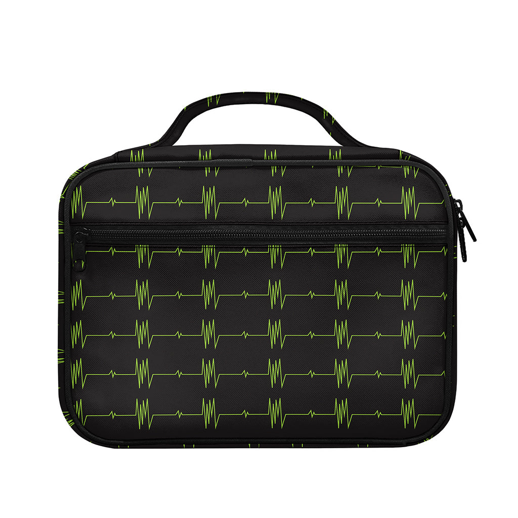 Green Heartbeat Pattern Print Briefcase Bible Bag