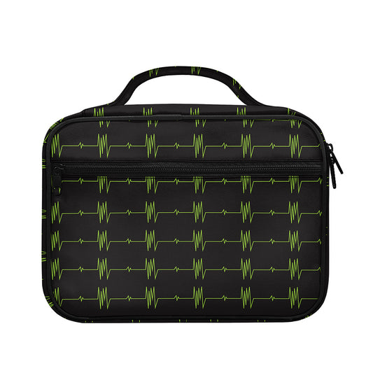 Green Heartbeat Pattern Print Briefcase Bible Bag