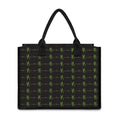 Green Heartbeat Pattern Print Canvas Tote Bag
