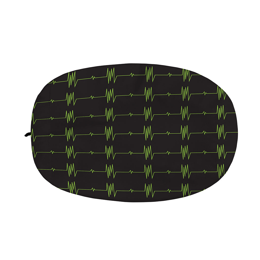 Green Heartbeat Pattern Print Car Side Mirror Covers