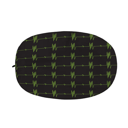 Green Heartbeat Pattern Print Car Side Mirror Covers