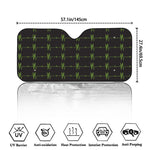 Green Heartbeat Pattern Print Car Windshield Sun Shade