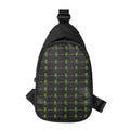 Green Heartbeat Pattern Print Sling Bag
