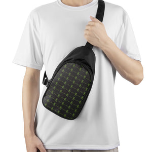 Green Heartbeat Pattern Print Chest Bag