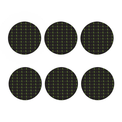Green Heartbeat Pattern Print Coaster Set