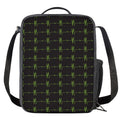 Green Heartbeat Pattern Print Crossbody Lunch Bag