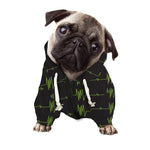 Green Heartbeat Pattern Print Dog Zip Up Hoodie