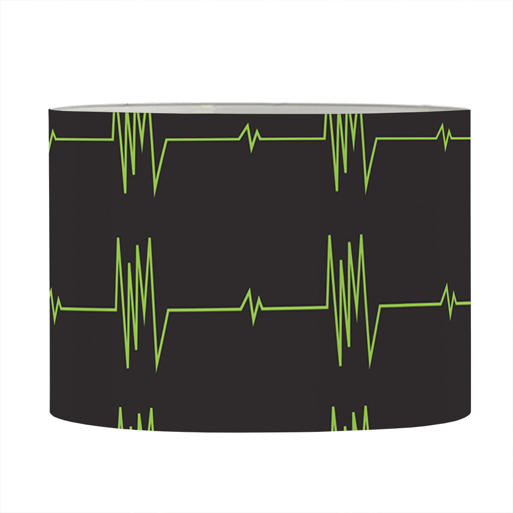 Green Heartbeat Pattern Print Drum Lamp Shade