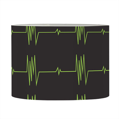 Green Heartbeat Pattern Print Drum Lamp Shade