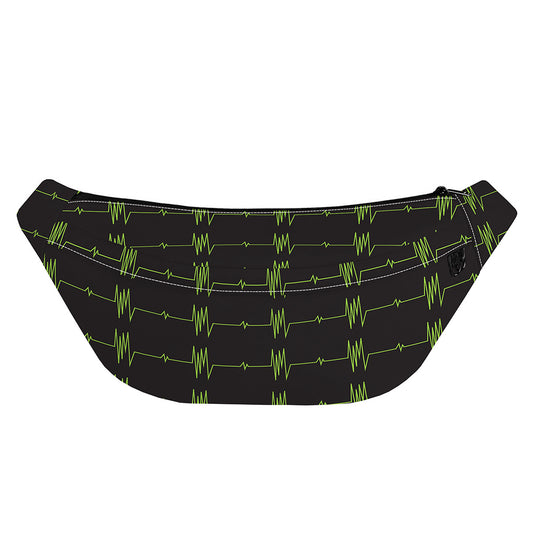 Green Heartbeat Pattern Print Fanny Pack