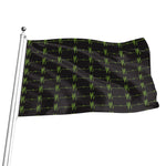 Green Heartbeat Pattern Print Flag