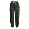 Green Heartbeat Pattern Print Fleece Lined Knit Pants
