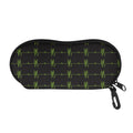 Green Heartbeat Pattern Print Glasses Case