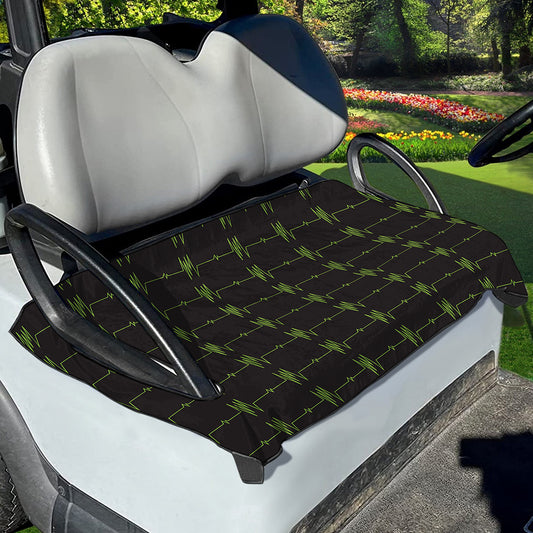 Green Heartbeat Pattern Print Golf Cart Seat Cover