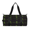 Green Heartbeat Pattern Print Gym Bag