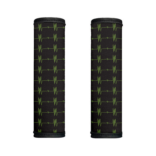 Green Heartbeat Pattern Print Handle Covers