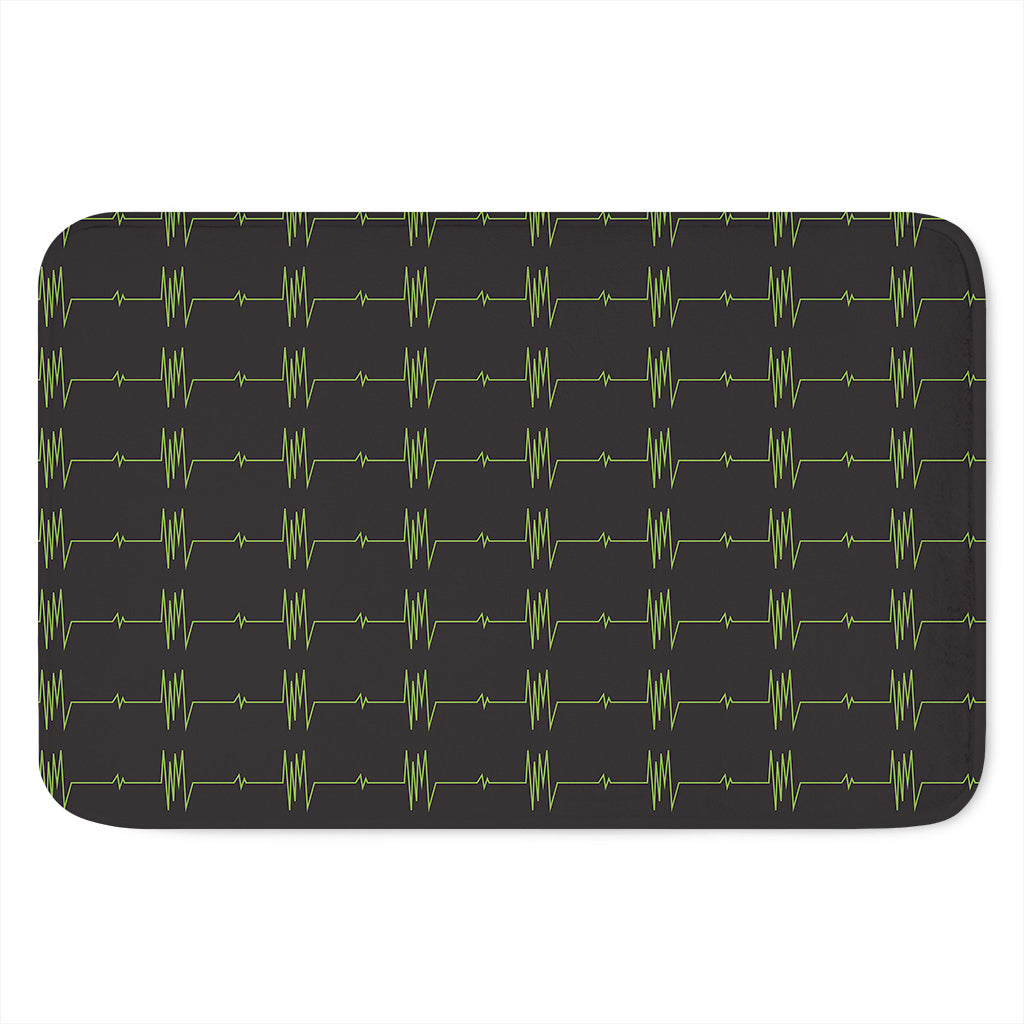 Green Heartbeat Pattern Print Indoor Door Mat