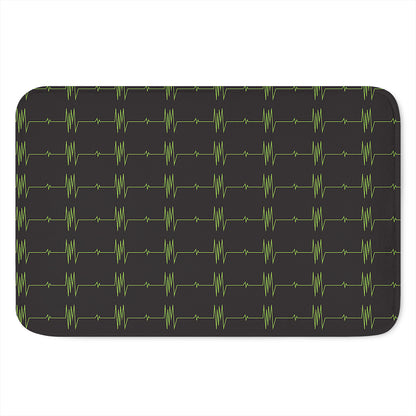 Green Heartbeat Pattern Print Indoor Door Mat