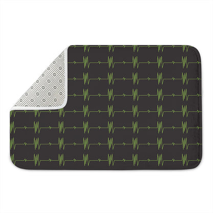 Green Heartbeat Pattern Print Indoor Door Mat