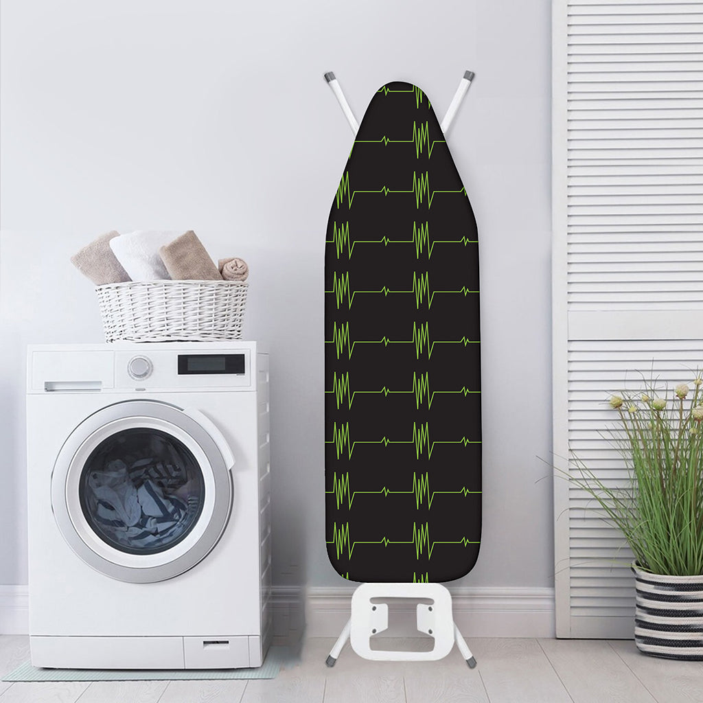 Green Heartbeat Pattern Print Ironing Board Cover