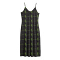Green Heartbeat Pattern Print Jersey Midi Cami Dress