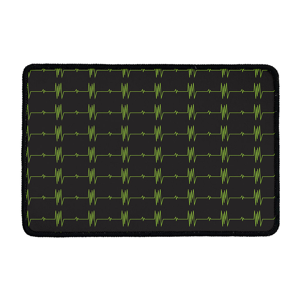 Green Heartbeat Pattern Print Kitchen Mat