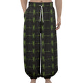 Green Heartbeat Pattern Print Lantern Pants