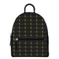 Green Heartbeat Pattern Print Leather Backpack