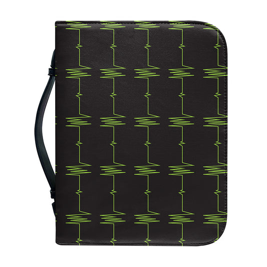 Green Heartbeat Pattern Print Leather Bible Cover