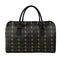 Green Heartbeat Pattern Print Leather Duffel Bag