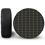 Green Heartbeat Pattern Print Leather Spare Tire Cover