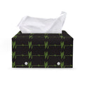 Green Heartbeat Pattern Print Leather Tissue Box Cover