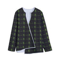 Green Heartbeat Pattern Print Long Sleeve Short Coat